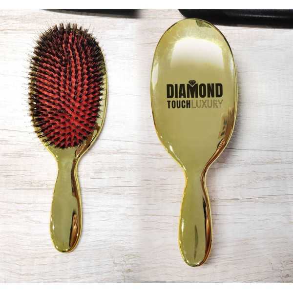 ZŁOTA SZCZOTKA Z LOGO + KOMPLET ZŁOTYCH SPINEK